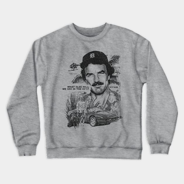 80s Tom Selleck Crewneck Sweatshirt by Freya Fernand3z